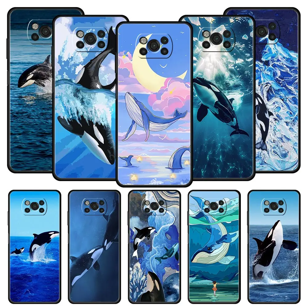 Funda de teléfono Orca ocean lovely killer whale para Xiaomi Poco X6 X5 Pro X4 X3 NFC F5 Pro F4 F3 GT M5 M4 Pro 5G M3 C51 C50