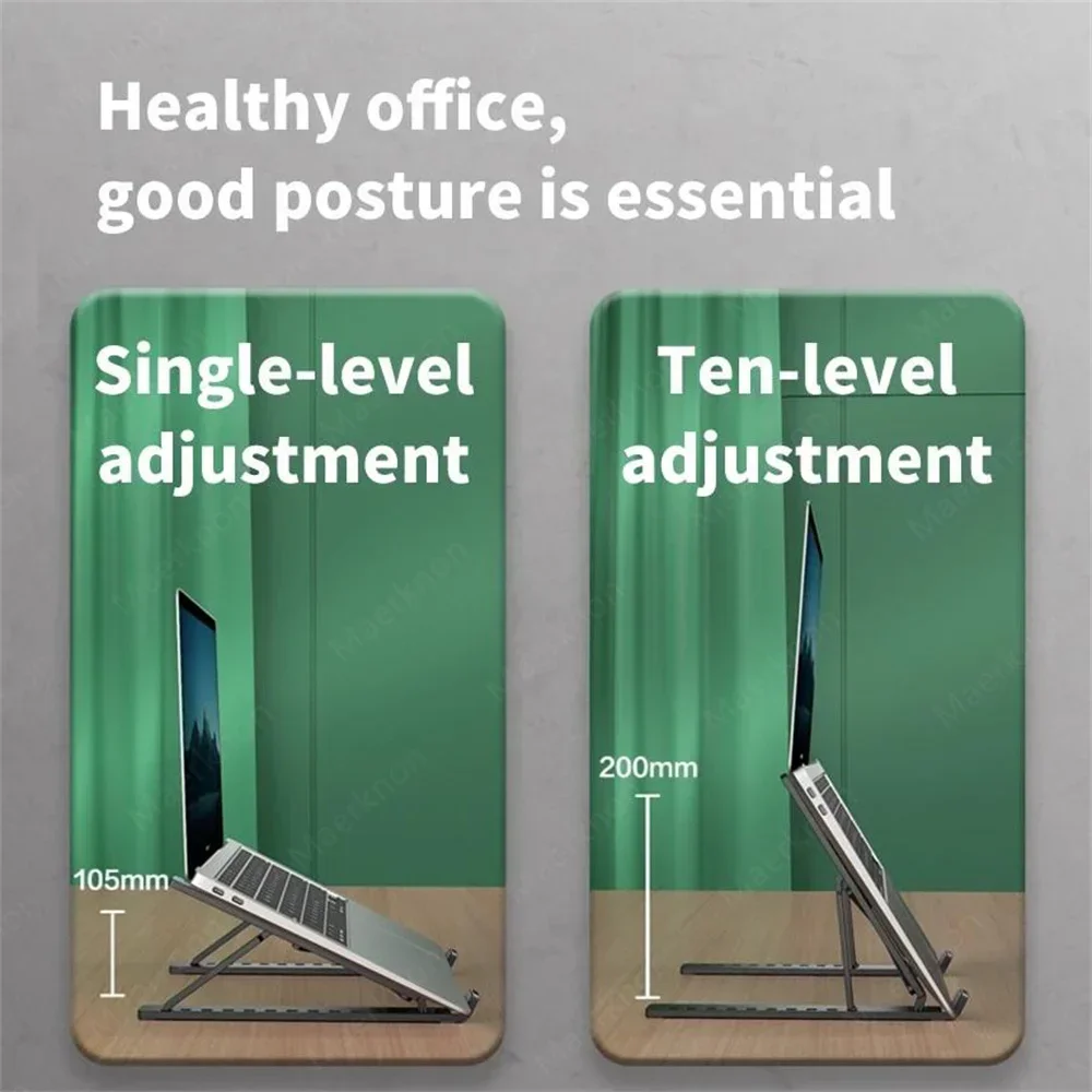 Soporte ajustable para ordenador portátil, soporte plegable para portátil, Base de soporte para Macbook Air Pro, accesorios para tableta y ordenador - imagen 5