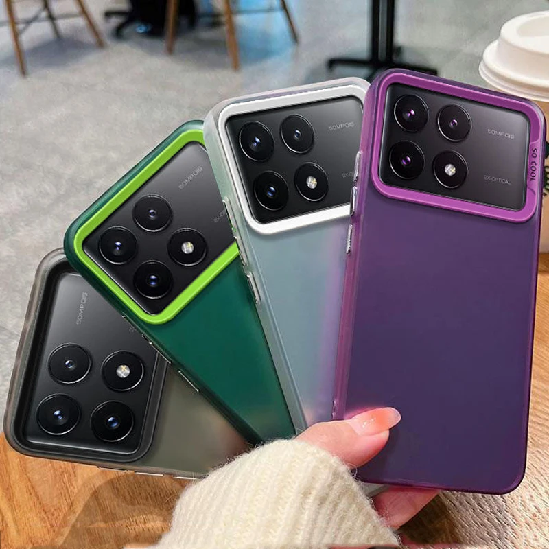 Para Poco F6 X6 Pro funda de teléfono Xiaomi POCO F6Pro funda Redmi K70e K70 Pro funda mate de piel Aurora metálica de lujo