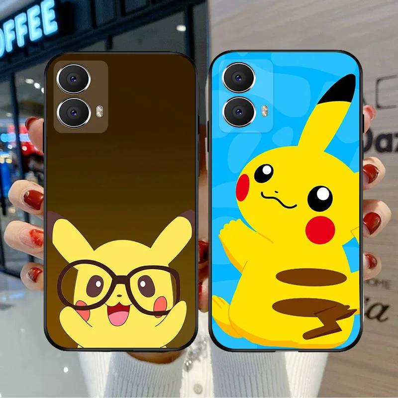 BD-50 Piakchu funda negra para Moto G24 G34 G14 G05 E14 G45 G04s E15 G35 G04 - imagen 5