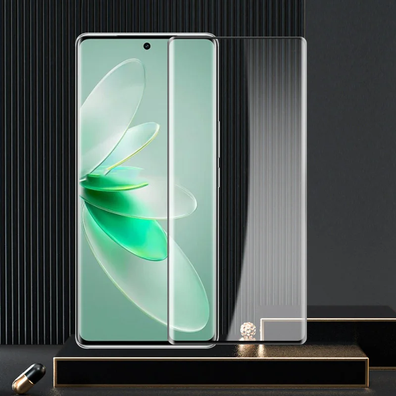Vidrio templado 9H para Vivo V25 Pro V27 Pro Protector de pantalla curvo 3D para VIVO V25Pro V27Pro vidrio Protector de cubierta completa