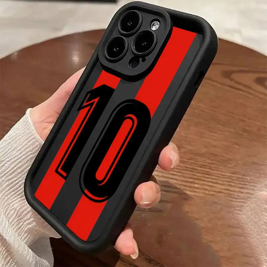 Funda de teléfono con número de fútbol de dibujos animados para iPhone 16 Pro Max 15 Plus 14 13 12 11 16e 15 14 16 Pro 13Pro, funda suave - imagen 3