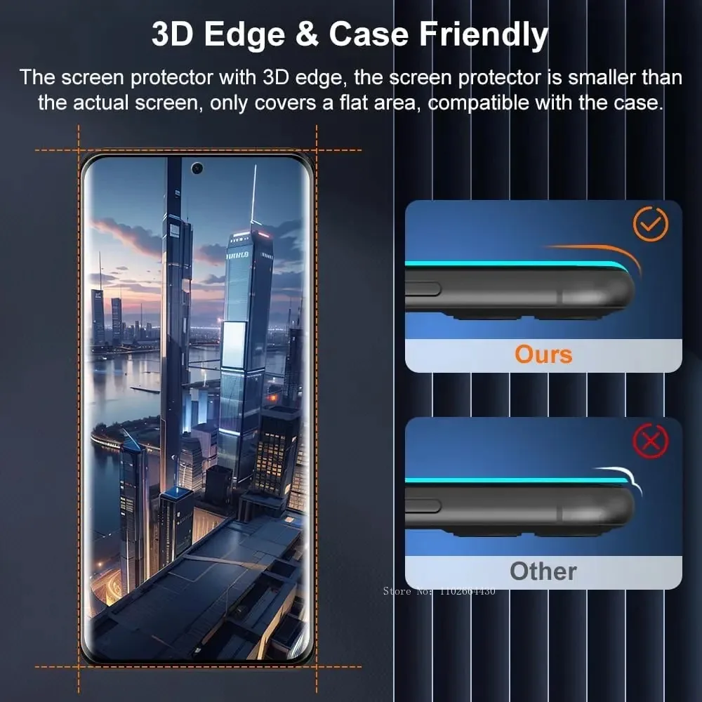 Protector de pantalla de vidrio templado para Vivo X100 Pro, película protectora de cámara, 9H, curvado completo, 6 en 1 - imagen 4