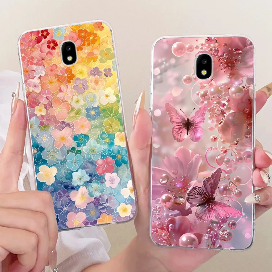 Para Samsung Galaxy J7 Pro J5 2017 funda de lujo con pintura de mariposa funda de teléfono suave y delgada para Samsung J7 2017 J7Pro Fundas bolsas - imagen 5