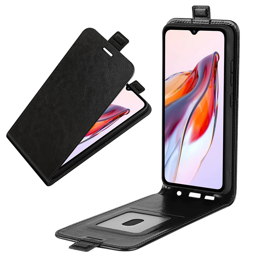 Para Xiaomi Redmi 12C funda de cuero con tapa para Xiaomi Redmi 12C Funda de cuero tipo billetera Vertical de alta calidad