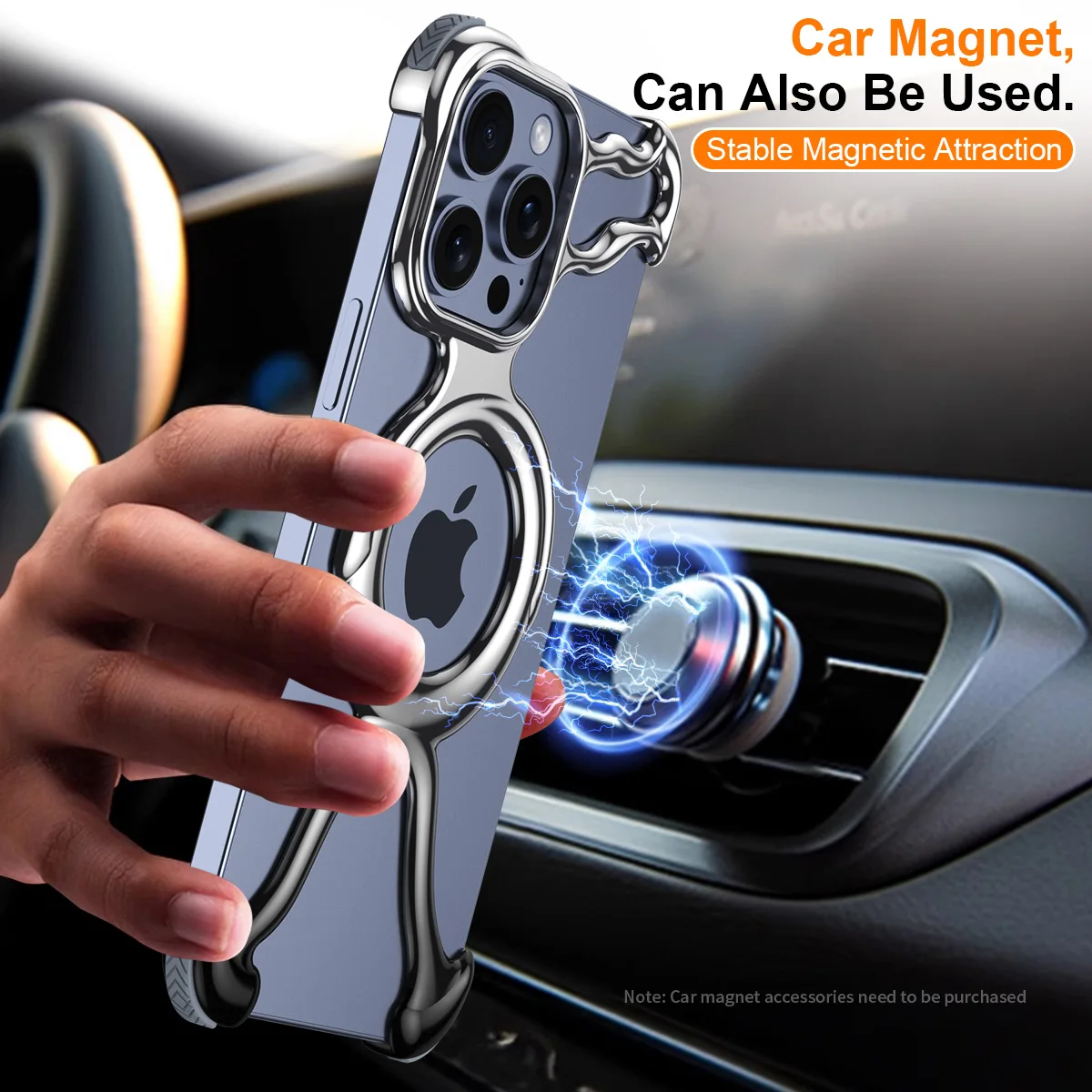 Funda magnética de parachoques sin marco hueco para Magsafe IPhone 14 13 15 Pro Max 15Pro 14Pro I Phone Macsafe, cubierta de marco a prueba de golpes - imagen 5