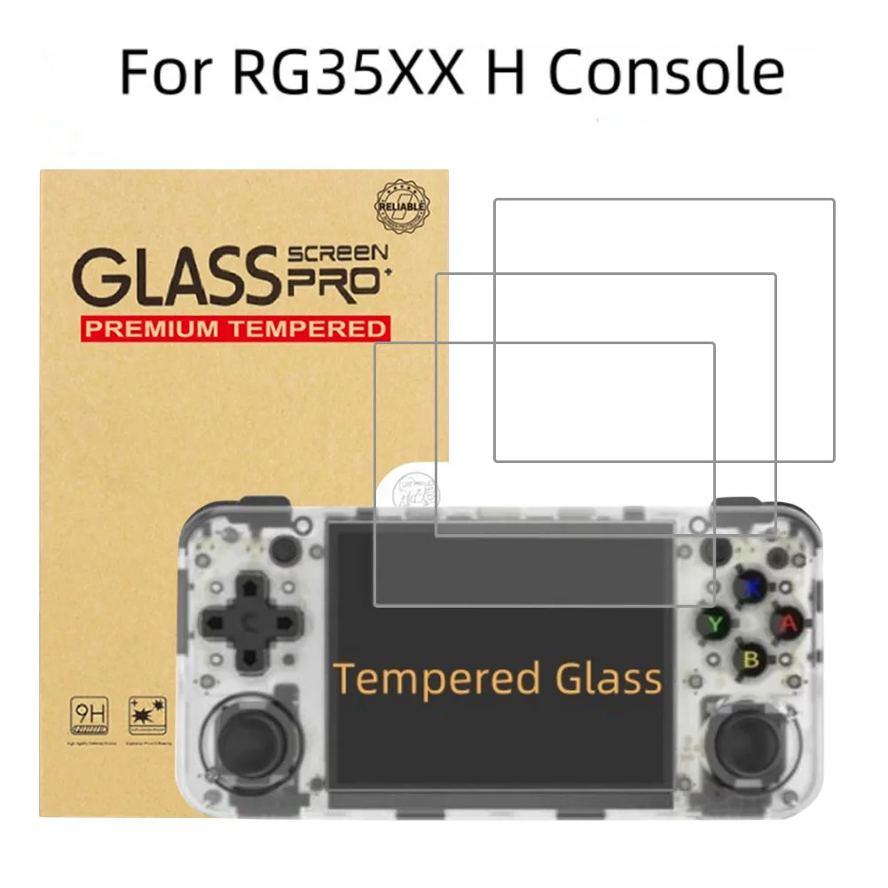 Protector de pantalla de vidrio templado HD para Anbernic RG35XX H, película protectora de pantalla de dureza 9H, accesorios de juego