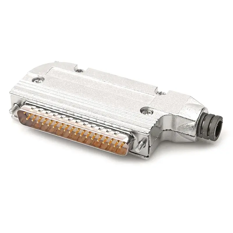 Conector de carcasa de codo DB37 de 90 grados, conector macho hembra DB de Metal de grado Industrial de 37 pines, enchufe de salida chapado en oro de 37 pines - imagen 5