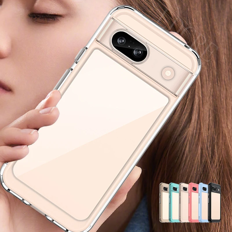 Para funda Google Pixel 8A funda Google Pixel 8A Capas nuevo teléfono a prueba de golpes parachoques trasero Color transparente Fundas Google Pixel 8A - imagen 2