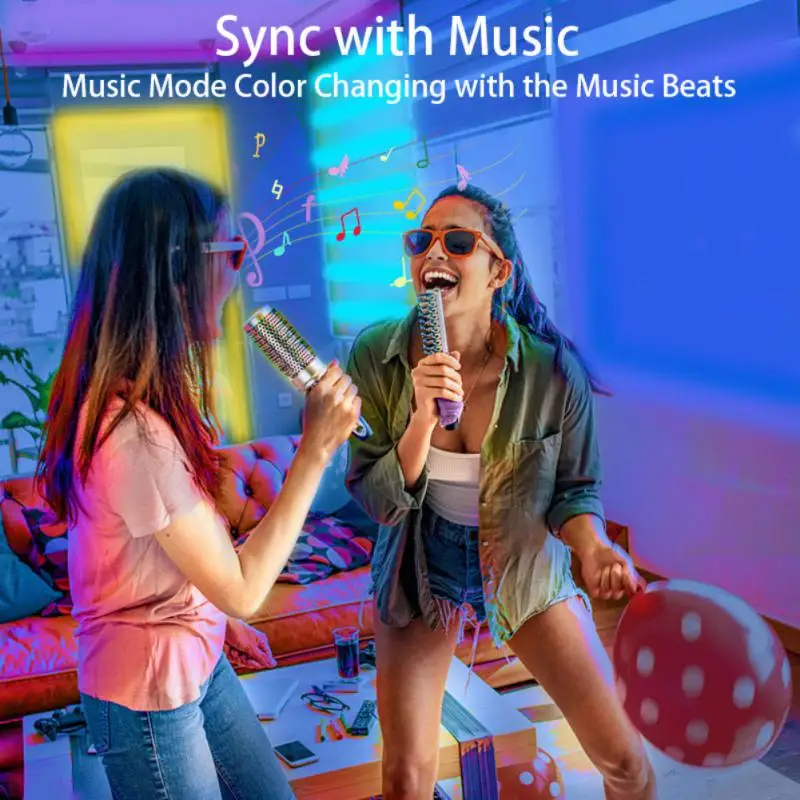 Aubess-Tira de luces LED RGB 5050 SMD, cinta luminosa de escritorio, compatible con Bluetooth, USB, 5M, 10M - imagen 2