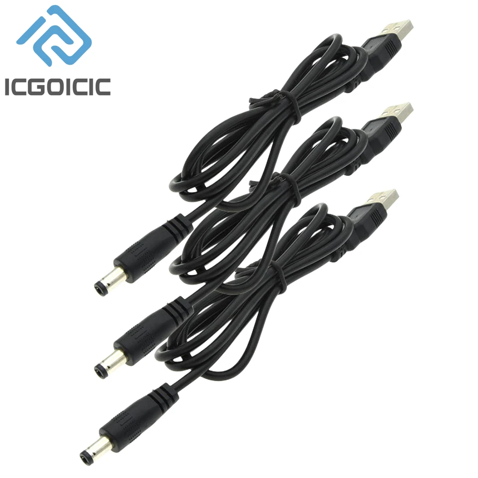 Cable de alimentación USB a DC5.5 * 2,1mm 5V9V12V Cable de refuerzo Cable USB para placa de desarrollo Uno-r3 Esp8266 Esp32