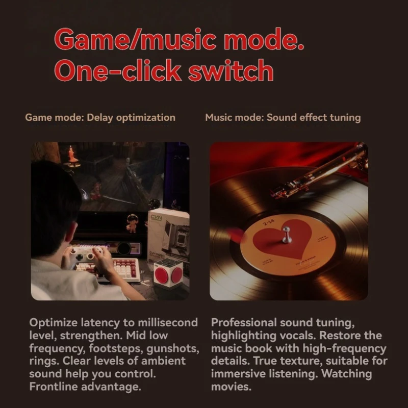 Altavoz Bluetooth inalámbrico Cube2, minialtavoces Retro trimodos personalizados, estéreo de 82dB, ergonómico, accesorios de ordenador para videojuegos, regalo - imagen 3