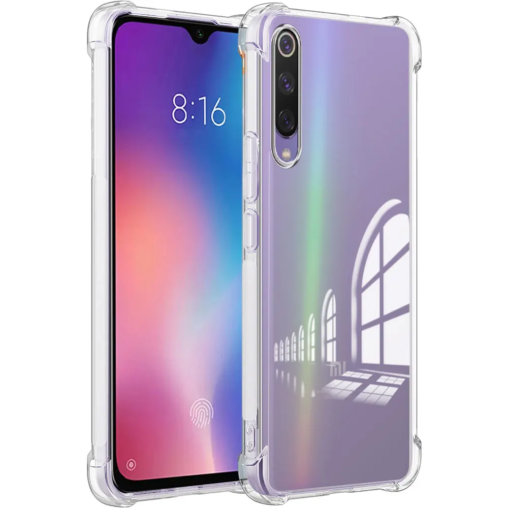 Funda de teléfono Airbag a prueba de golpes para Xiaomi Mi 9 Lite 9 SE, funda de silicona suave transparente para Xiaomi 9T Pro, funda trasera - imagen 3