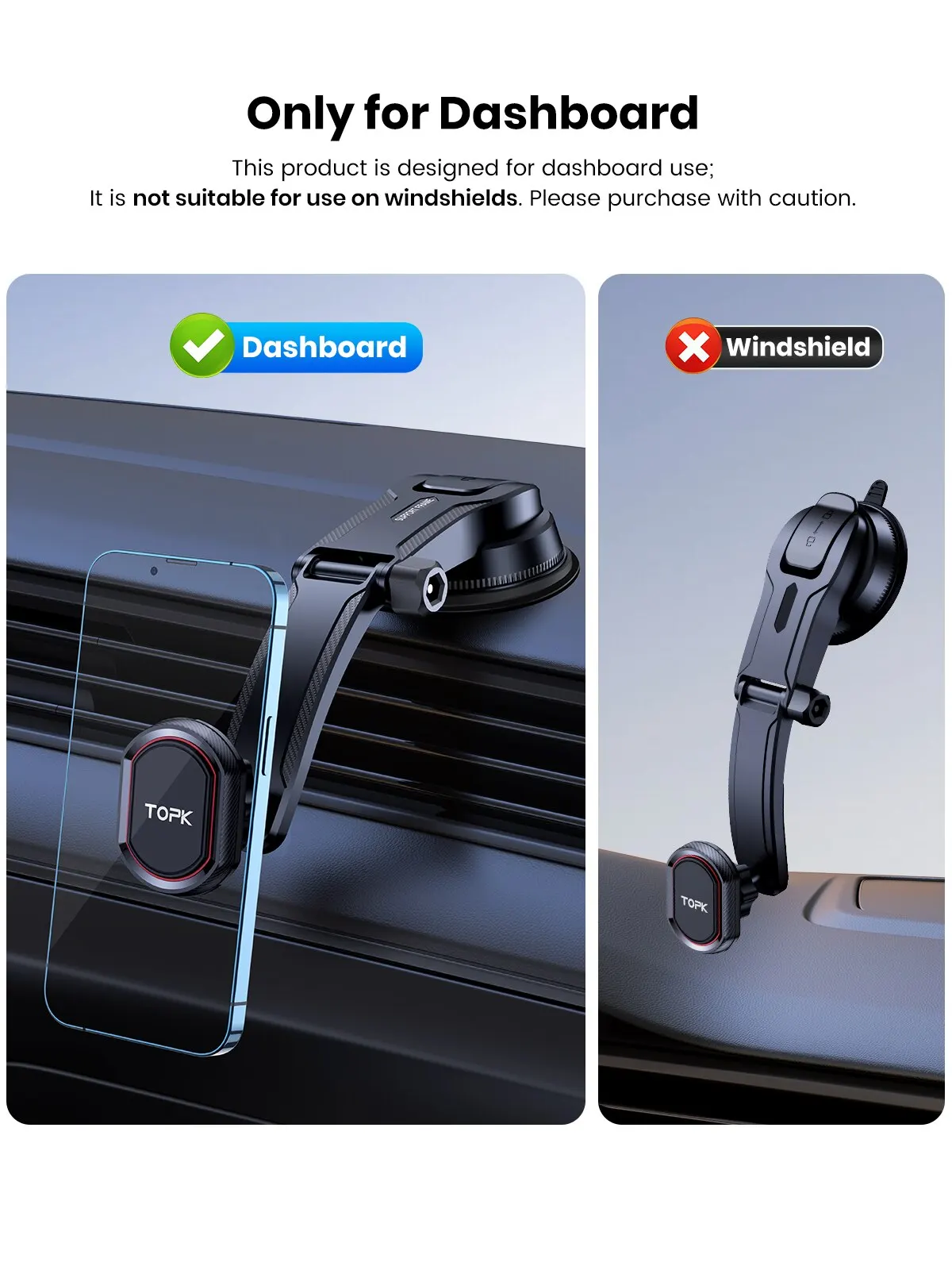 TOPK Soporte para coche por gravedad iPhone, Xiaomi, Samsung - imagen 5