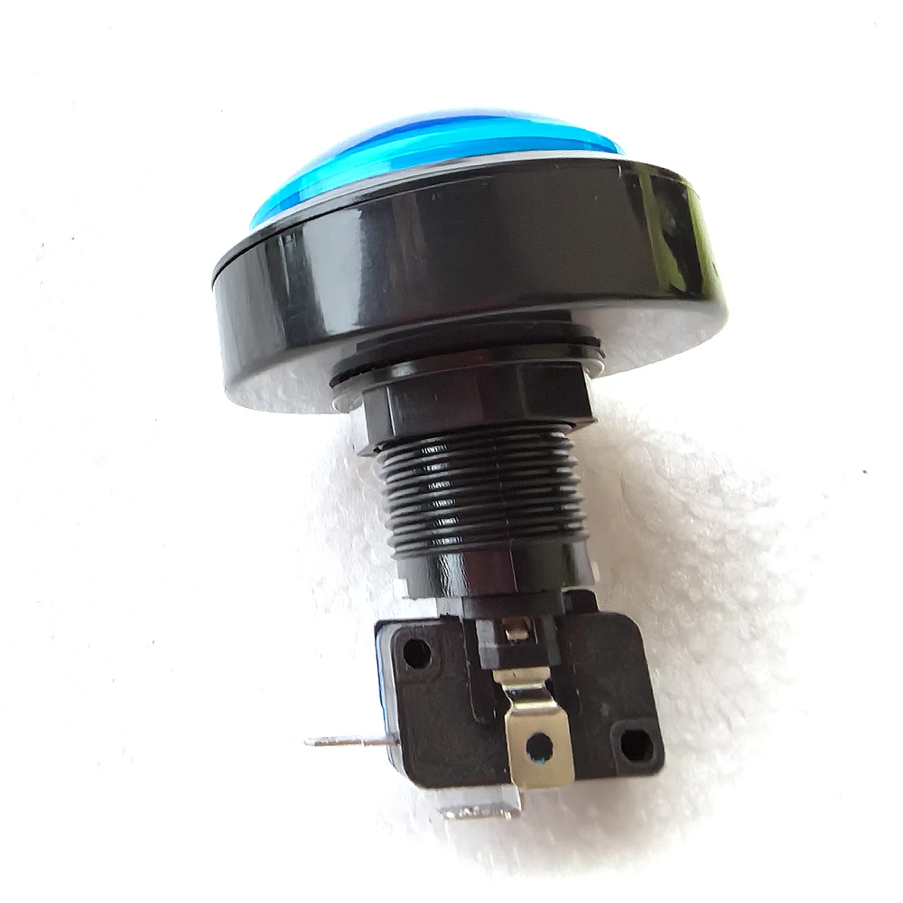 Interruptor de botón iluminado LED convexo redondo de 60mm DC5V/12V luz Blub para juego de salón recreativo grúa baloncesto piezas de máquina expendedora - imagen 5