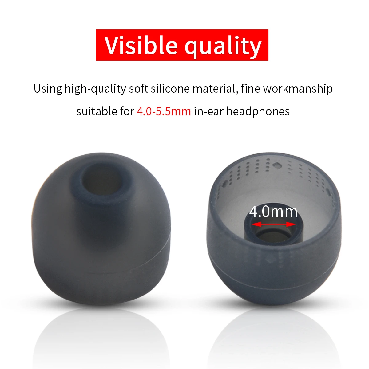 Puntas de silicona para auriculares JQ 4U Pro, 8 piezas, 4,0-5,5mm, extendidas - imagen 5
