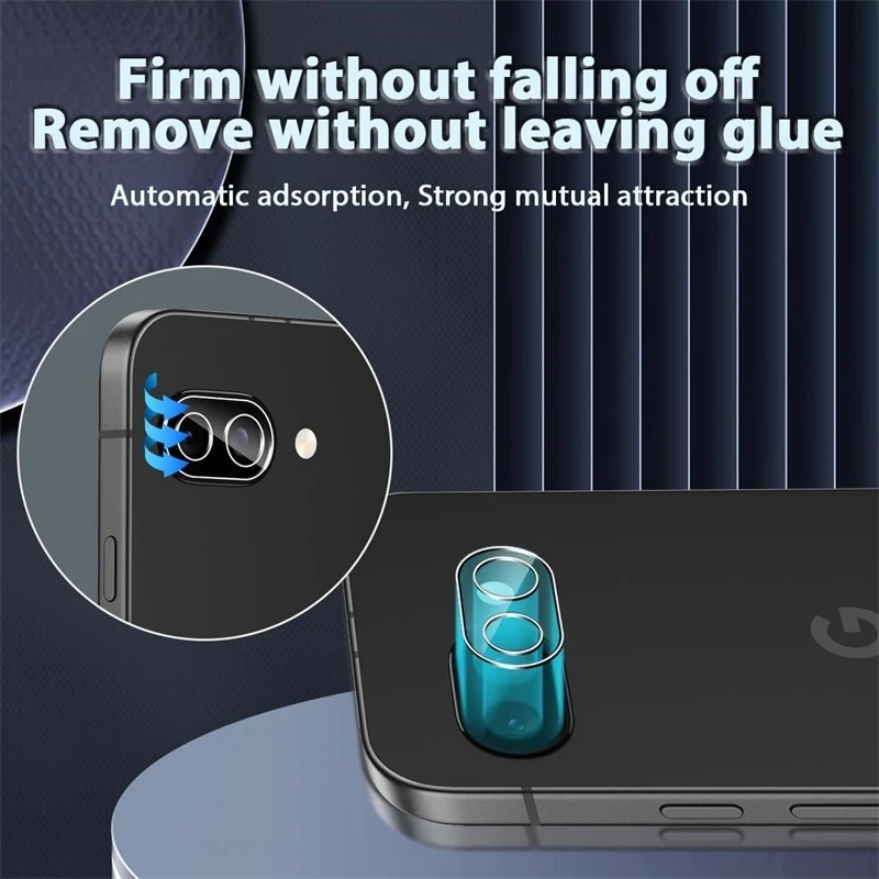 Funda protectora de cámara de vidrio templado curvo 3D para Google Pixel9a Pixel 9a 9 a9 5G HD cubierta de lente trasera transparente en Googel Pixle 9a - imagen 3