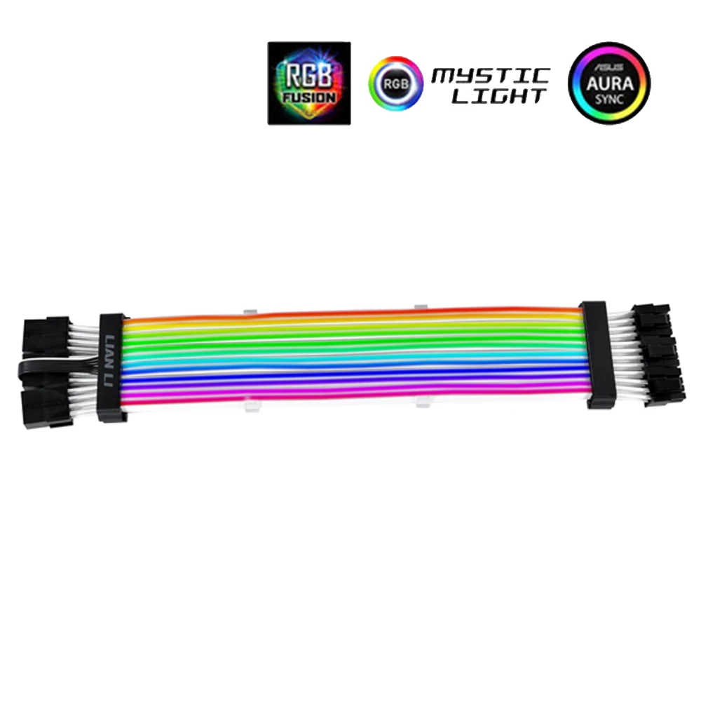 Cable de extensión Strimer Plus Li, Cable de alimentación RGB VGA direccionable, guía de luz arcoíris de silicona Triple de 8 pines - imagen 5