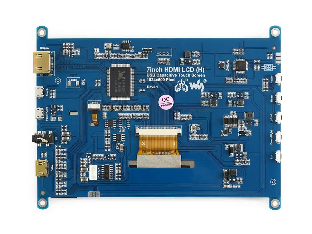 Waveshare-Monitor de ordenador LCD (H), pantalla táctil capacitiva IPS de 7 pulgadas, HDMI, 1024x600, compatible con Raspberry Pi Jetson Nano Win10, etc. - imagen 5