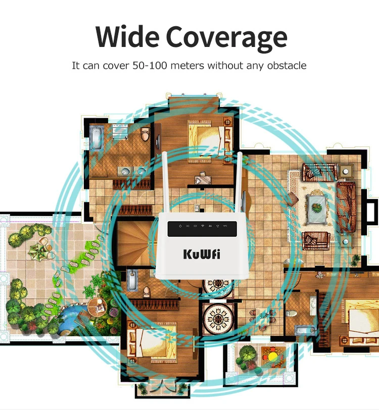 4G LTE Router High Speed Wireless WIFI Router CAT4 150Mbps Built-in Battery with RJ45 Lan Port and Sim Card Slot Support 32 User - imagen 5