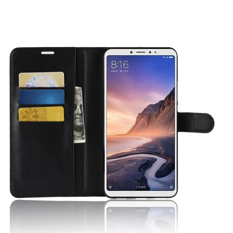 Para Xiaomi Mi Max 3 funda de teléfono de cuero con tapa para Xiaomi Mi Max 3 funda tipo billetera de cuero de alta calidad con soporte Filp - imagen 4