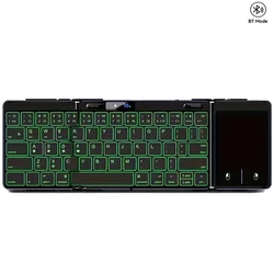 Teclado Bluetooth plegable con panel táctil para PC y móvil