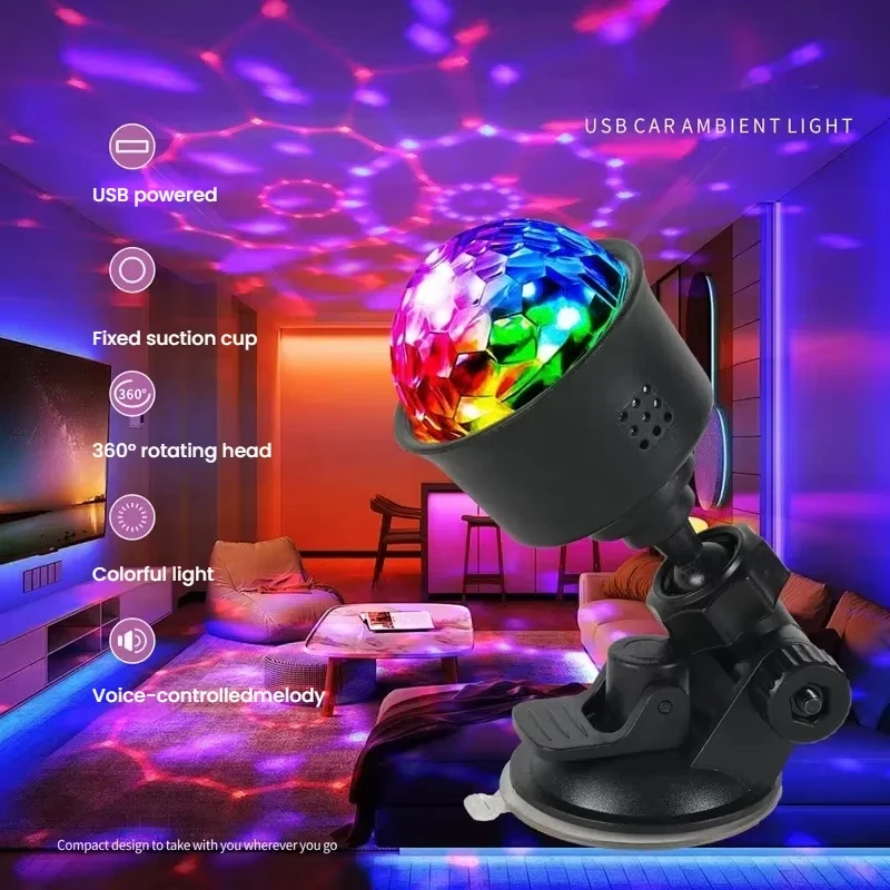 Luces de bola de discoteca, luces de fiesta de DJ, luces decorativas para fiestas familiares, USB LED, Mini luces de escenario para DJ, luces estroboscópicas
