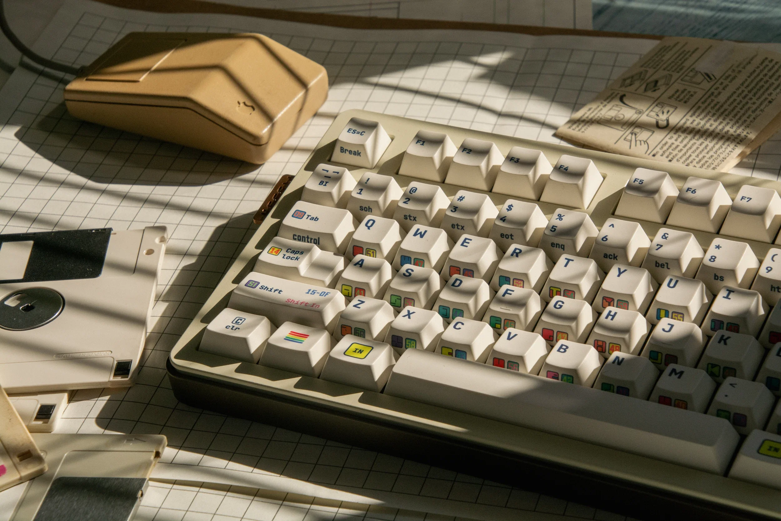 ASCII-teclas PBT con sublimación de tinte de mesa, perfil de cereza, para estilo C64, impresión lateral, juego completo de teclado mecánico, teclas DIY - imagen 2