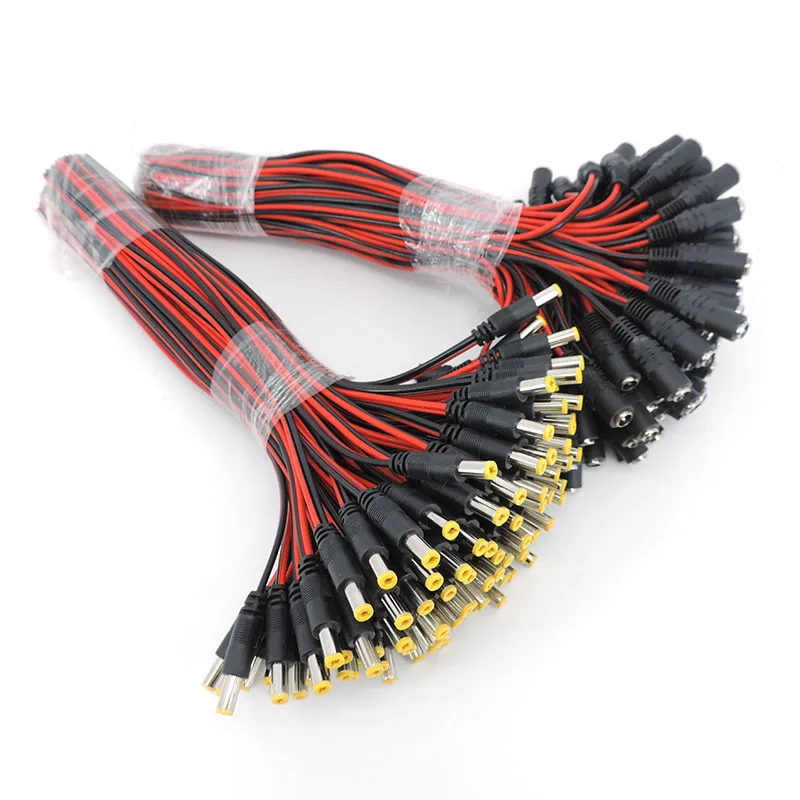 50 Uds 5,5x2,1mm DC macho hembra enchufe DC Cable flexible para controlador Led/conector de tira/cámara CCTV - imagen 2