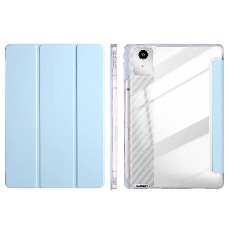 Funda para Honor Pad 10 con portalápices, funda dura trasera transparente acrílica de cuero PU triple para tableta Honor Pad 10 de 12,1 pulgadas - imagen 2