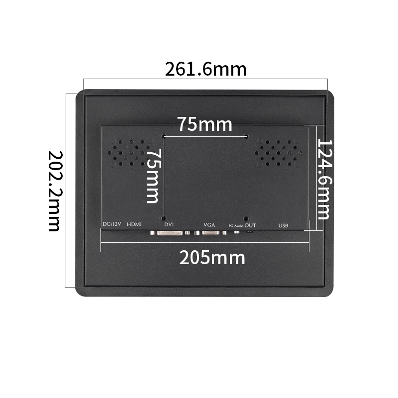 Monitor integrado industrial de pantalla táctil LCD de 10,4 pulgadas 1024*768 para equipos de automatización con entrada USB HDMI VGA - imagen 3