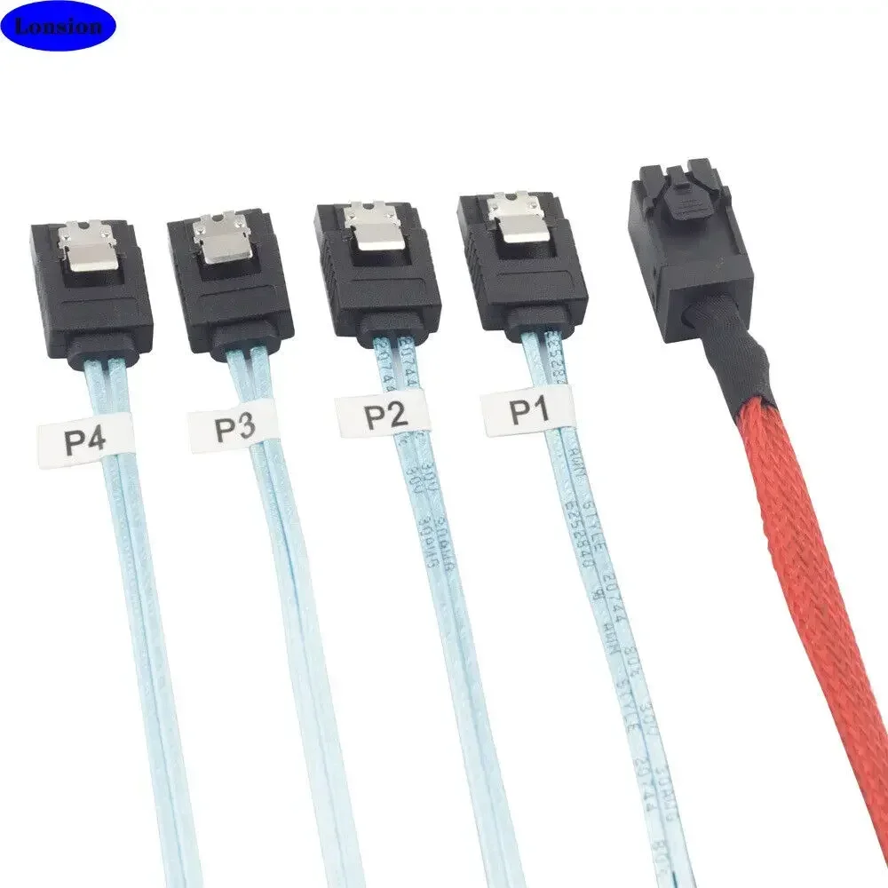 Cable de conexión de alta velocidad para servidor SATA MINI SAS HD SFF-8643 a 4 puertos - imagen 3