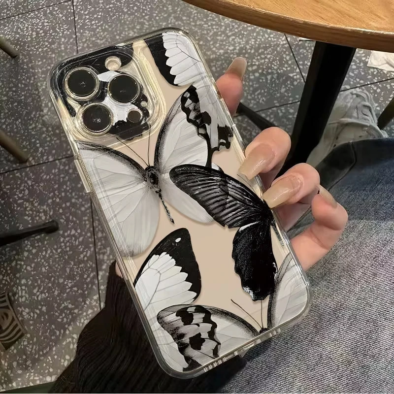 Funda de teléfono transparente con diseño de mariposa artística, funda de silicona para iPhone 17 16 15 14 13 12 11 Pro Max XR XS MAX 17 Air - imagen 4