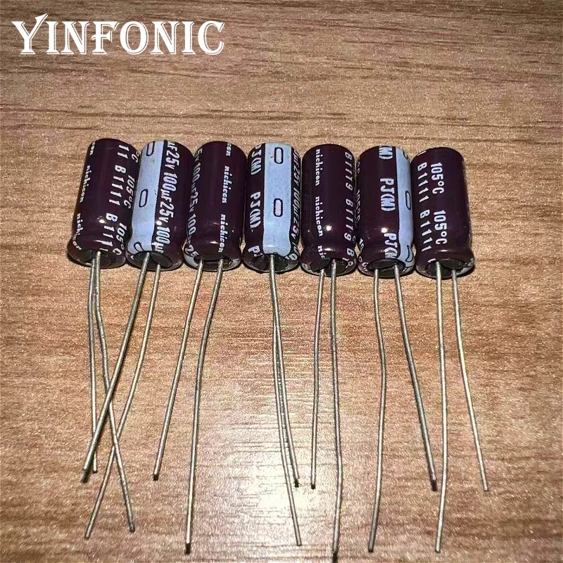 50 Uds 100uF/25V Nichicon PJ serie 6,3x15mm 25V100uF 105 ° C Condensador electrolítico de aluminio de súper baja impedancia - imagen 2