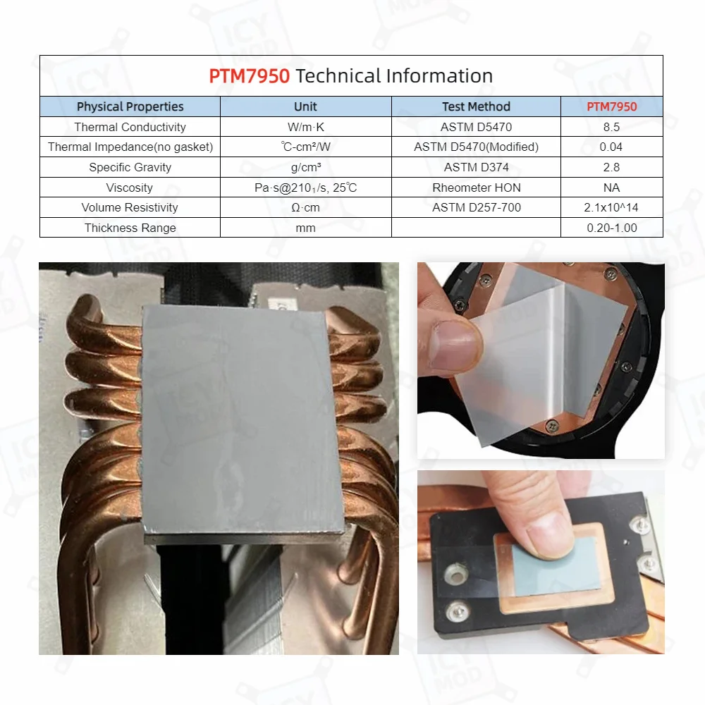 Almohadilla Térmica Honeywell PTM7950 – Refrigeración CPU y GPU - imagen 4