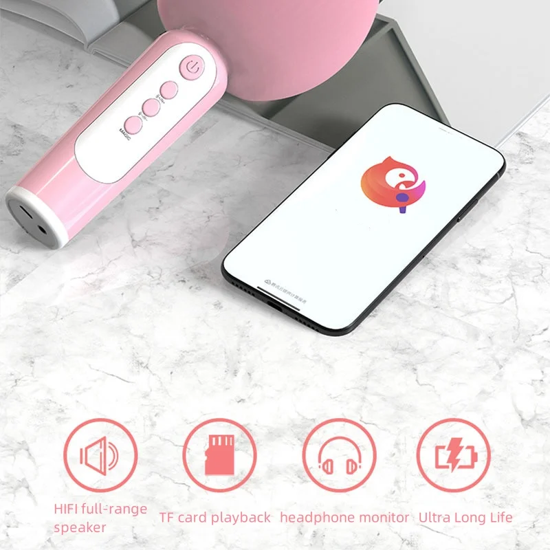 Micrófono multifuncional Bluetooth para niños, sonido adecuado para todos los canciones K, micrófono de transmisión directa de voz Jittery - imagen 5