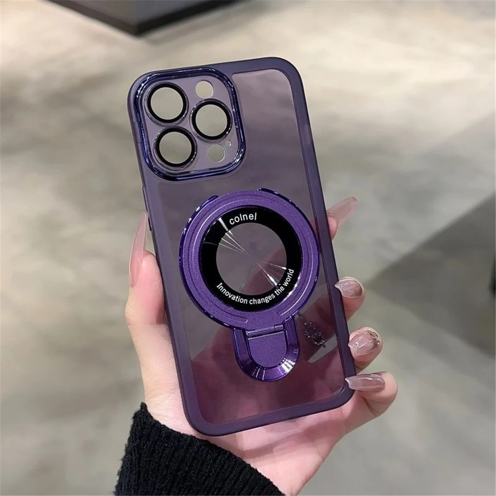 Funda de teléfono magnética con soporte de anillo para Samsung M16 M56 M15 M35 M55 M14 M34 M54 M13 M23 M33 M53 funda protectora transparente de silicona suave - imagen 2