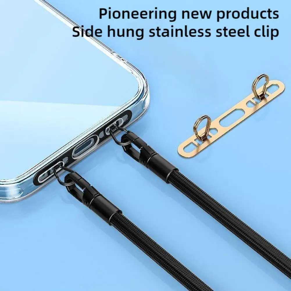 Cordón ultrafino para teléfono móvil, lengüeta de sujeción de Metal para teléfono, reemplazo de correa con orificio para teléfono, hebilla, cordón de parche para teléfono, doble celda A3g3 - imagen 3