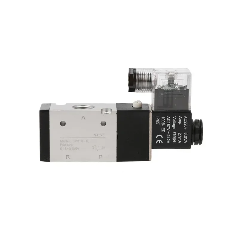 Válvula Solenoide neumática, válvula magnética de Gas, 3 vías, 2 posiciones, 3V, 210-08, cc 12V, 24V CC, CA 110V, CA 220V, Control direccional de aire - imagen 2