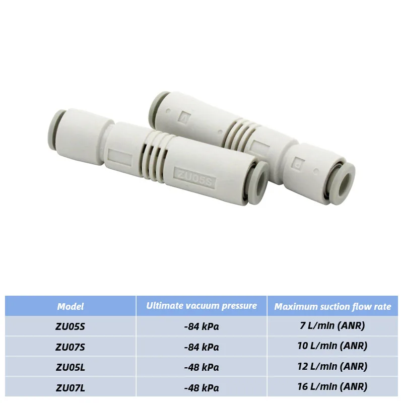 Manipulador ZU05S ZU07S ZU05L ZU07L eyector de vacío neumático de gran flujo generador de presión negativa de vacío - imagen 2