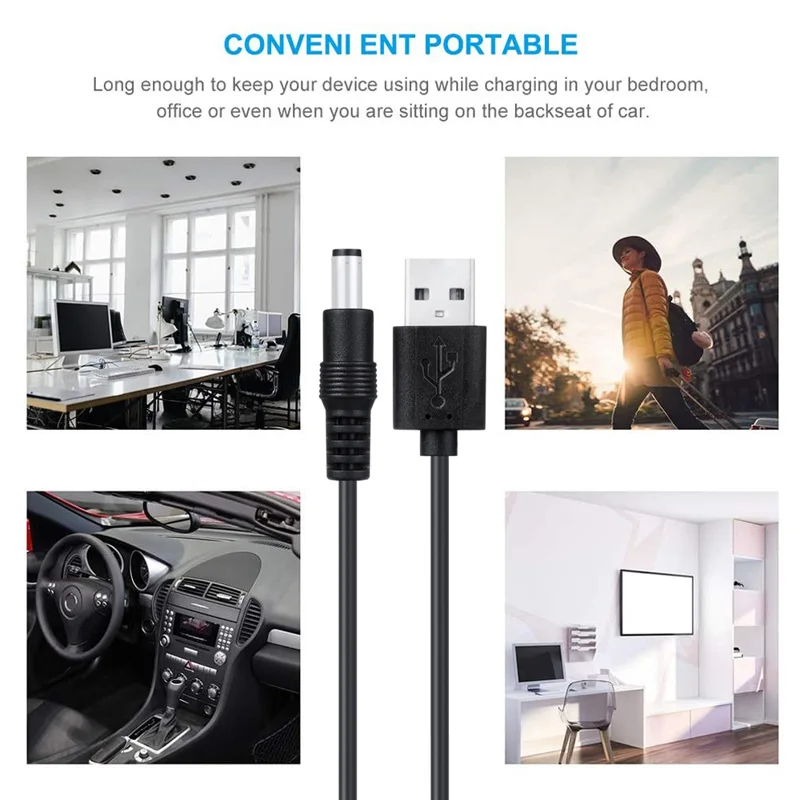 Universal 5V 9V 12V USB a DC Cable de alimentación USB Jack Cable de carga conector 55*25 para enrutador Mini ventilador altavoz cámara - imagen 3