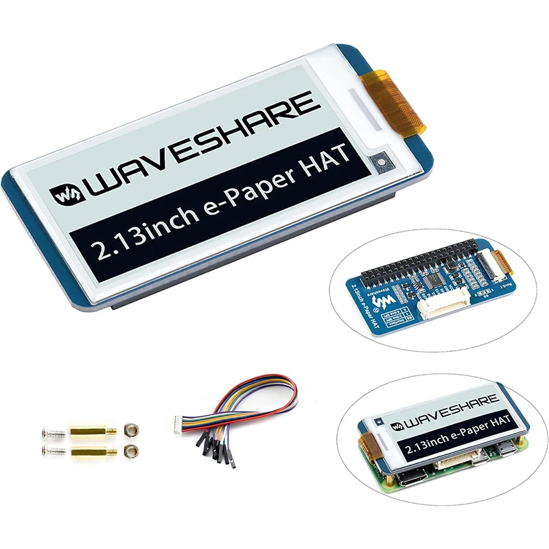 Pantalla de tinta electrónica de 2,13 pulgadas HAT V4 250x122 interfaz SPI módulo de papel electrónico para Raspberry Pi 5/ 4B/3B +/3B/2B/A +/Zero 2 W/Jetson Nano