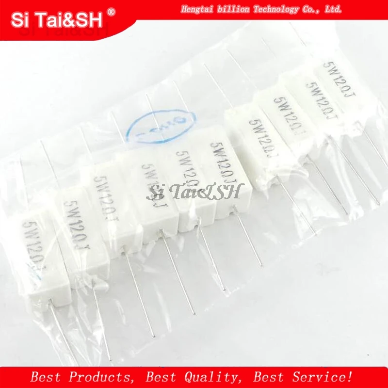 Resistencia de cemento de 10 piezas, 5W, 0,1 ~ 10k ohm, 5%, 0,22, 0,33, 0,5, 1, 10, 100, 1K, 10K ohm, 0.1R, 0.22R, 0.33R, 0.5R, 1R, 10R, 100R - imagen 3