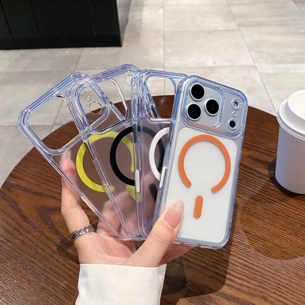 Para Apple iphone 17 Pro Max funda dura transparente magnética Magsafe funda protectora trasera para iphone Air 17Pro carcasa de teléfono - imagen 3