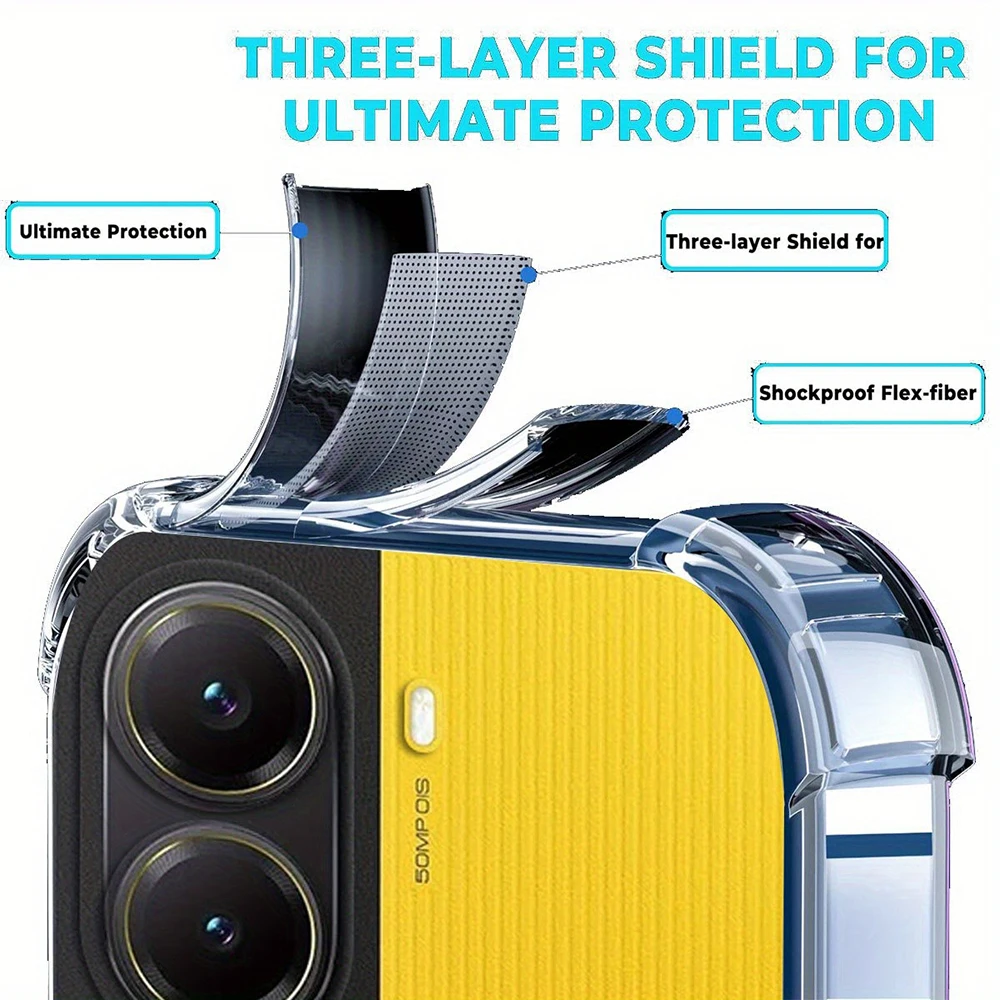 Funda Poco X7 Pro, funda protectora transparente a prueba de golpes para teléfono Xiaomi Poco X7 Pro, funda trasera para parachoques de teléfono - imagen 4