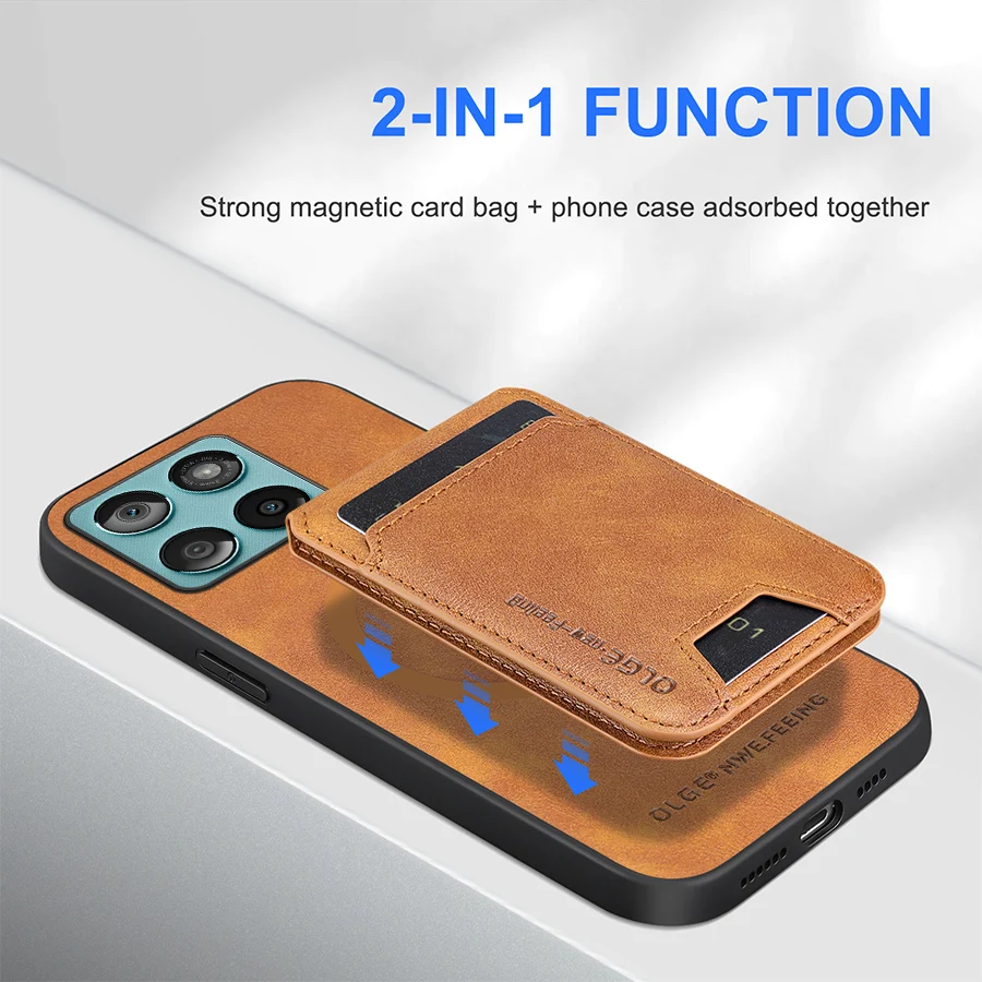 Funda tipo billetera con tarjetero para Motorola Moto Edge 60 Pro Fusion 60S Stykus, funda magnética de cuero con soporte Mag-safe, Fundas suaves - imagen 3