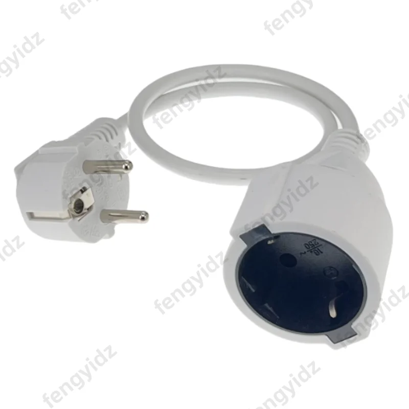 Cable de extensión de alimentación europeo de la UE, Cable de extensión de alimentación macho a hembra de Alemania para PC, ordenador, PDU, UPS, 0,3 M, 0,5 M - imagen 3