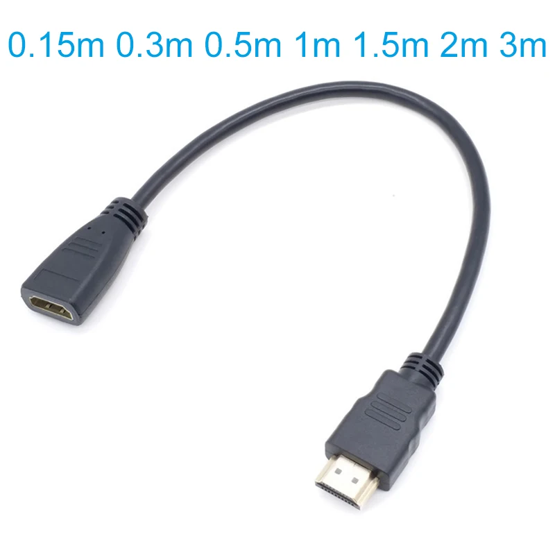 Para 1080P HDTV HDMI compatible macho a HDMI hembra cable conector adaptador de extensión
