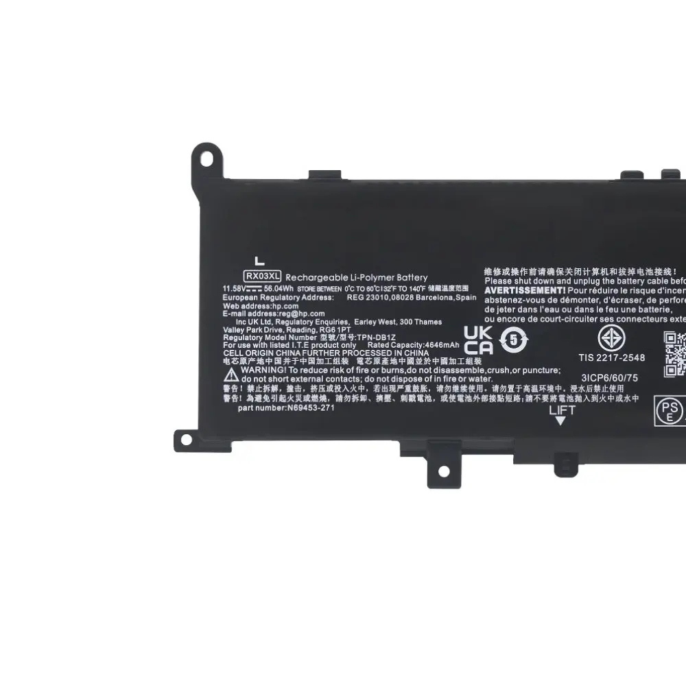 Nueva batería de ordenador portátil RX03XL para HP EliteBook 440 460 465 630 640 645 G11 HSTNN-OB3R/OB3Q TPN-DB1Y/DB1Z N70706-005 - imagen 2