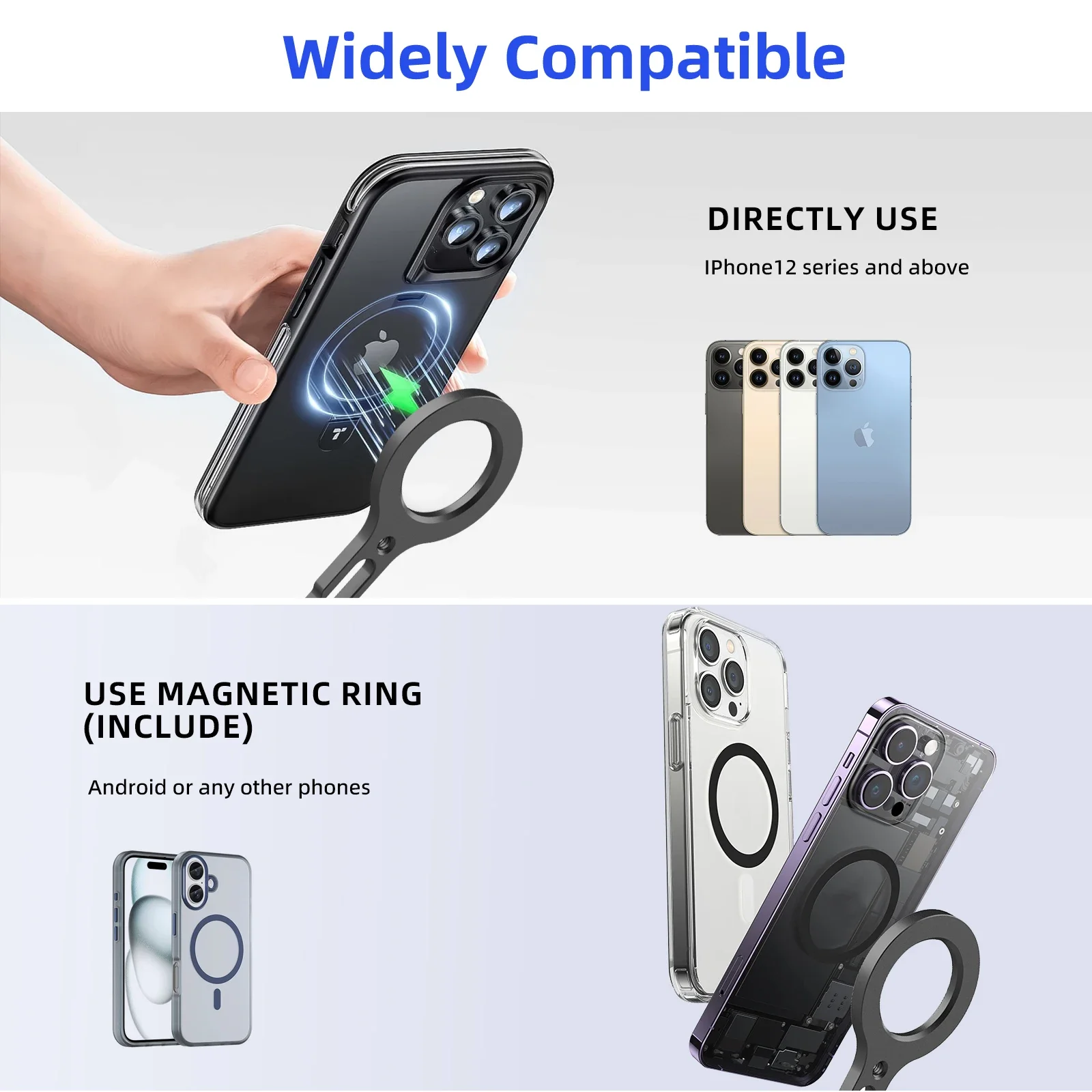 Soporte magnético para teléfono con Magsafe para iPhone serie 16, 15, 14, 13, 12, soporte plegable para teléfono de bolsillo de escritorio, trípode para viaje - imagen 2